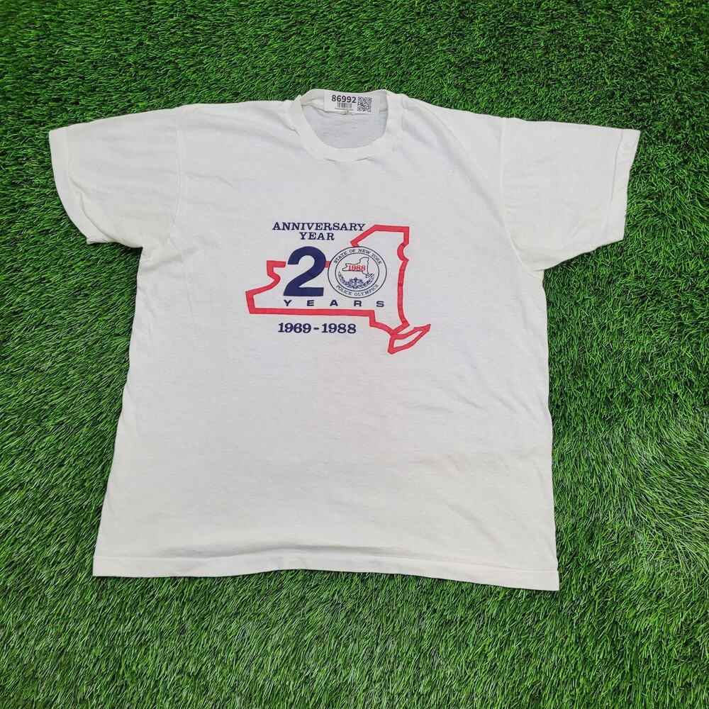 Vintage 1988 New-York Police-Olympics Shirt Medium 20x24 White